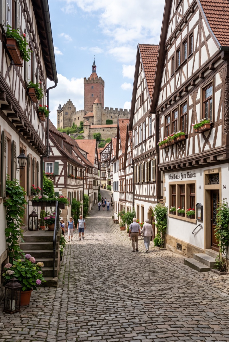 Fachwerkgasse in der Altstadt von Bad Wimpfen